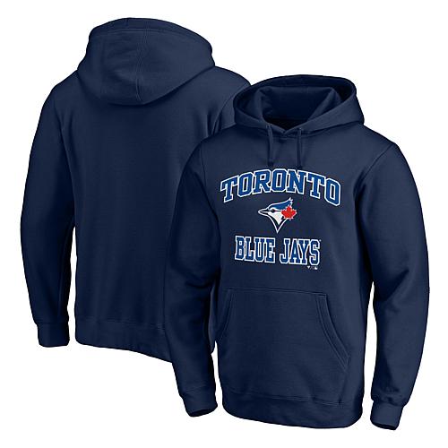 Men's Fanatics Navy Toronto Blue Jays Heart & Soul Fitted Pullover Hoodie
