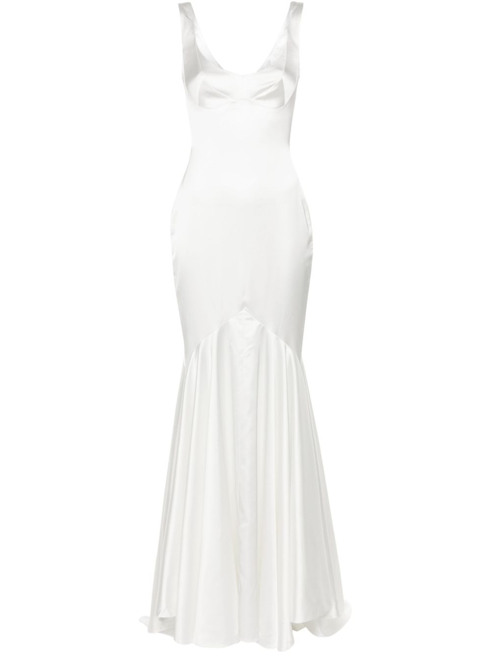 Crimson maxi dress - White