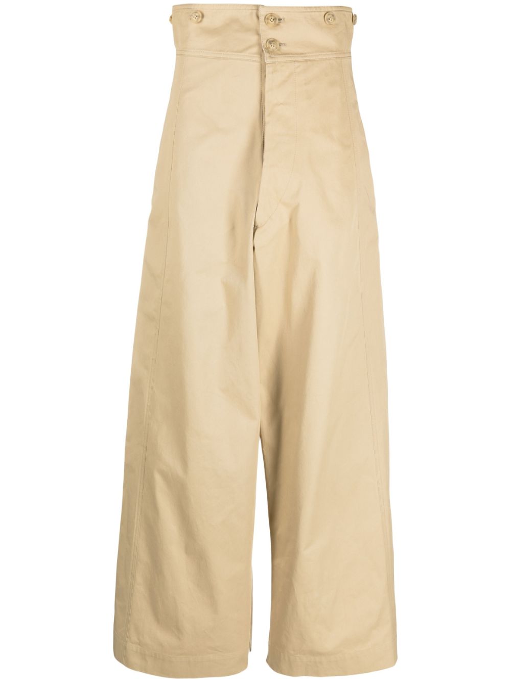 High-waisted wide-leg trousers - Neutrals