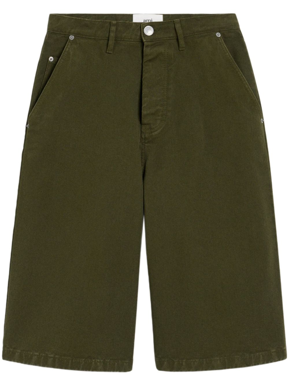 Wide-leg Bermuda shorts - Green
