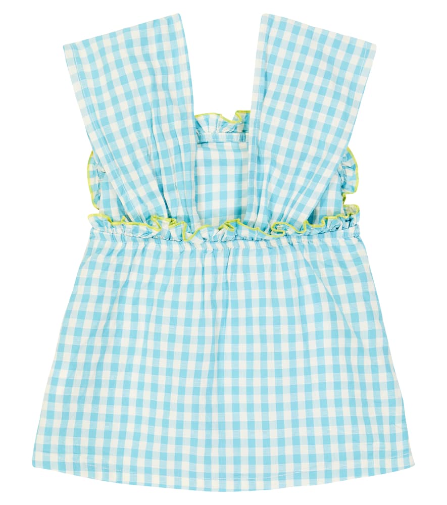Gingham cotton and linen top