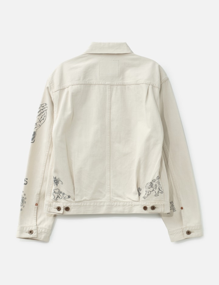 Tattoo Flash Print Pocket Denim Jacket