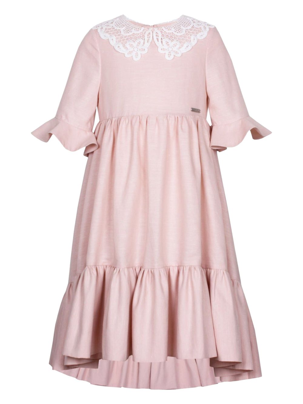 Contrasting-collar dress - Pink