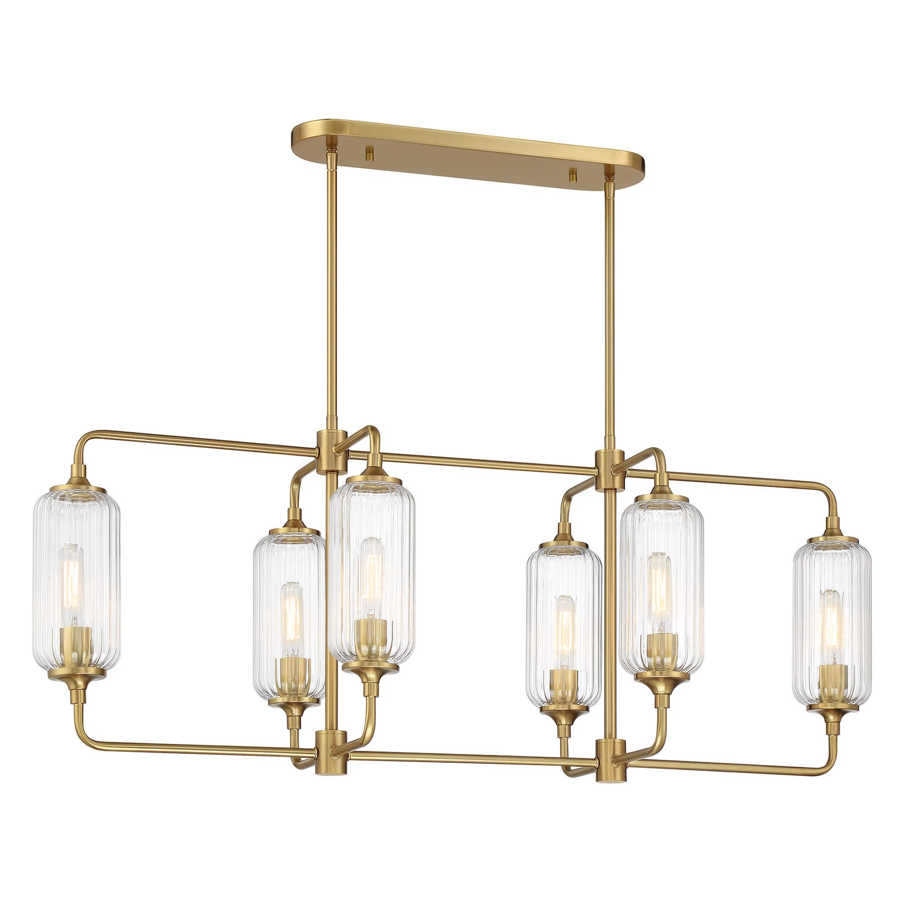 Holton 6-Light Linear Chandelier in Warm Bra