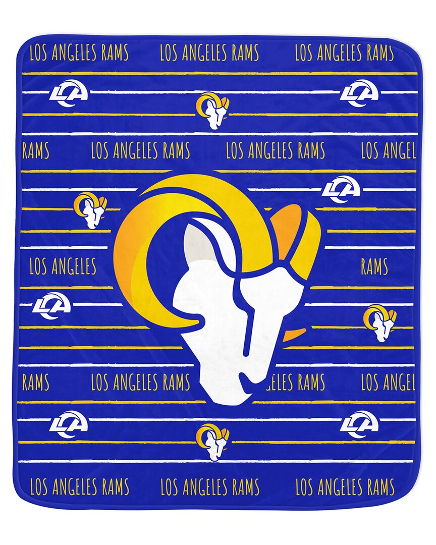 Los Angeles Rams Nfl Team Center Stripe Logo Fleece Throw