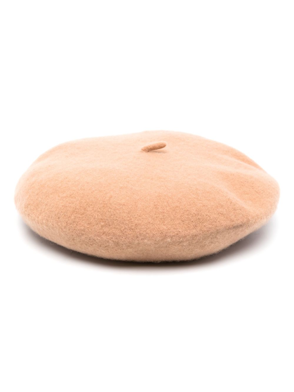 Logo-plaque wool-felt beret - Neutrals