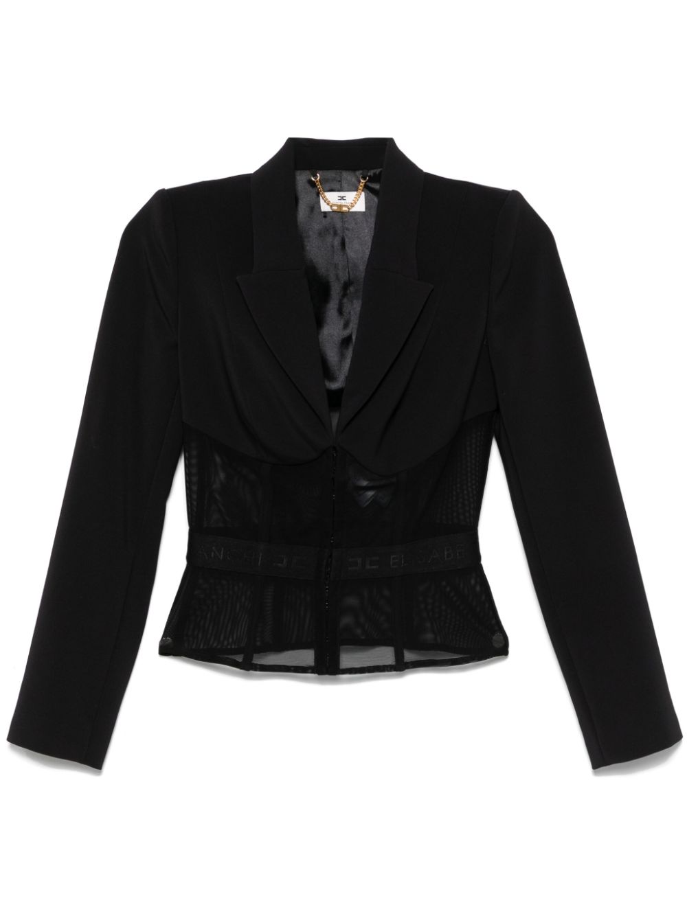 Panelled tulle blazer - Black