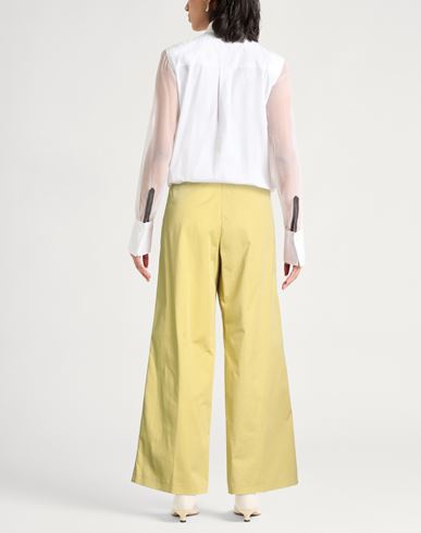 Woman Pants Mustard Size 6 Cotton, Elastane