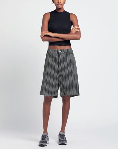 Woman Shorts & Bermuda Shorts Black Size 24 Cotton