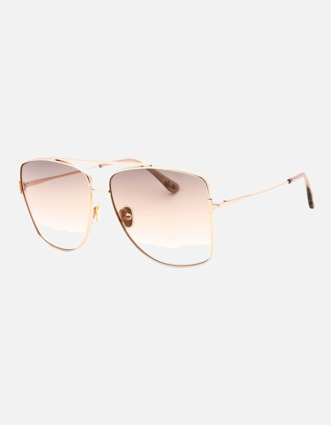 Women's Tom Ford Reggie Gradient Brown Lens Shiny Rose Gold Sunglasses - Size: ONE size