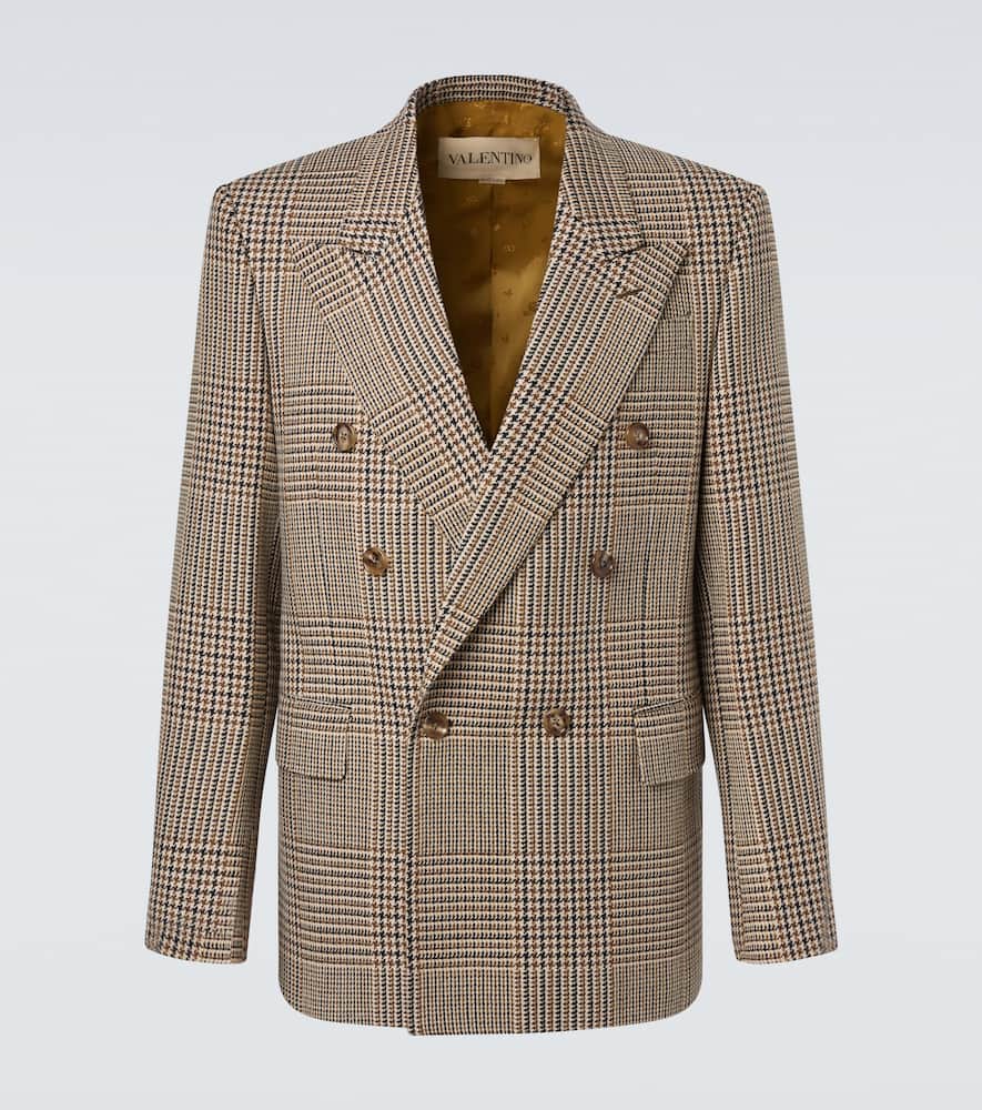 Prince of Wales check virgin wool blazer