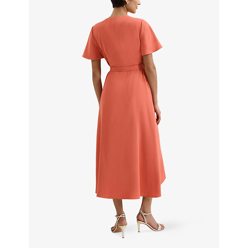 Womens Julissa Wrap-Front Woven Midi Dress