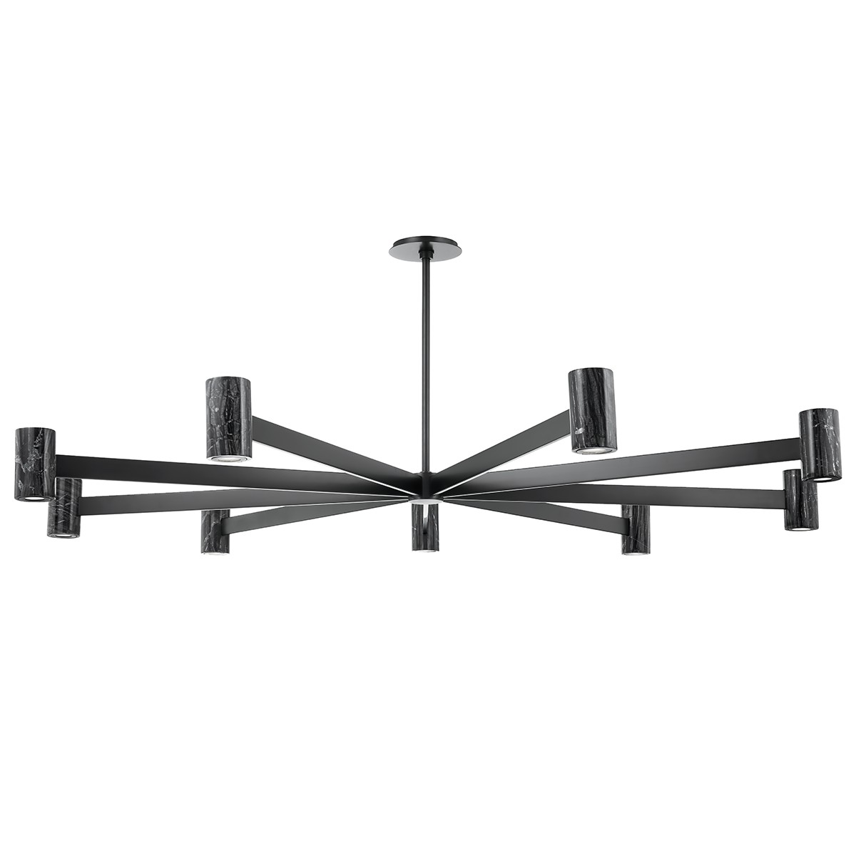 Black Brass LED Chandelier from the Predock Collection