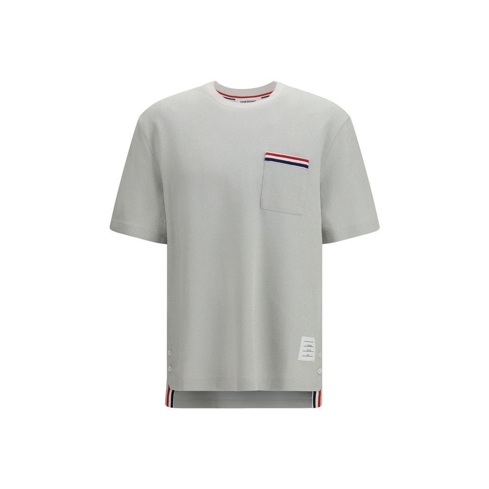 Cotton-Linen with Ribbed Texture T-Shirt — Gray