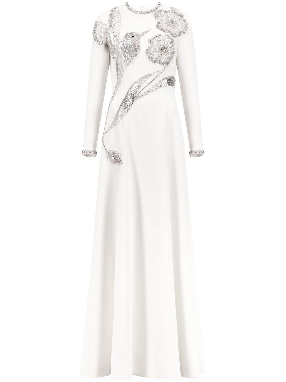Crystal-embellished gown - White