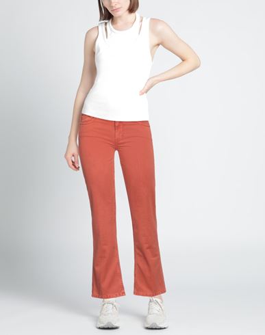 Re_hash Woman Jeans Rust Size 26 Cotton, Elastane