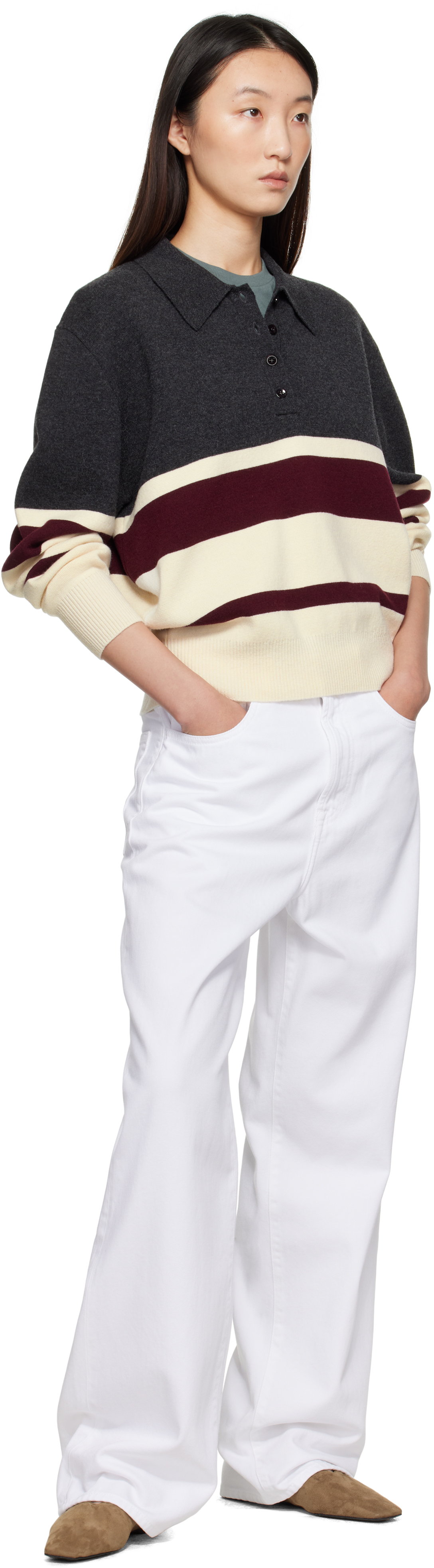 White Signature Baggy Fit Jeans