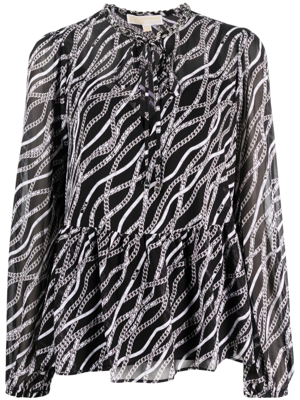 Chain link-print blouse - Black