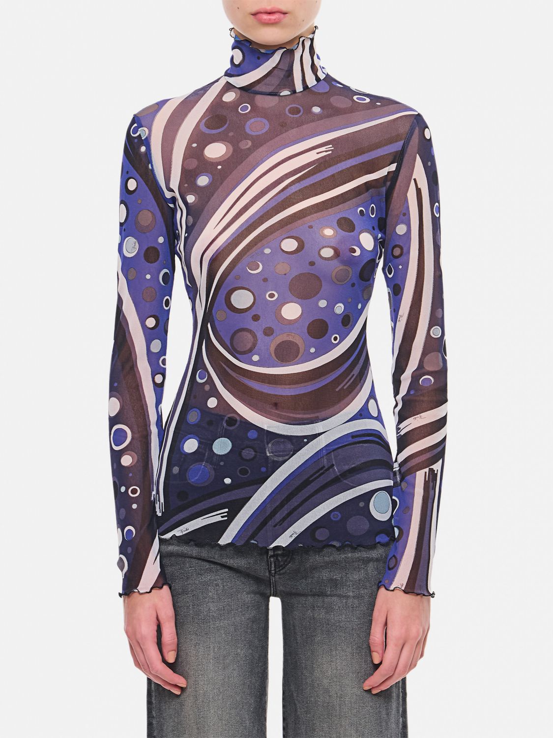 Graphic-print top - Blue