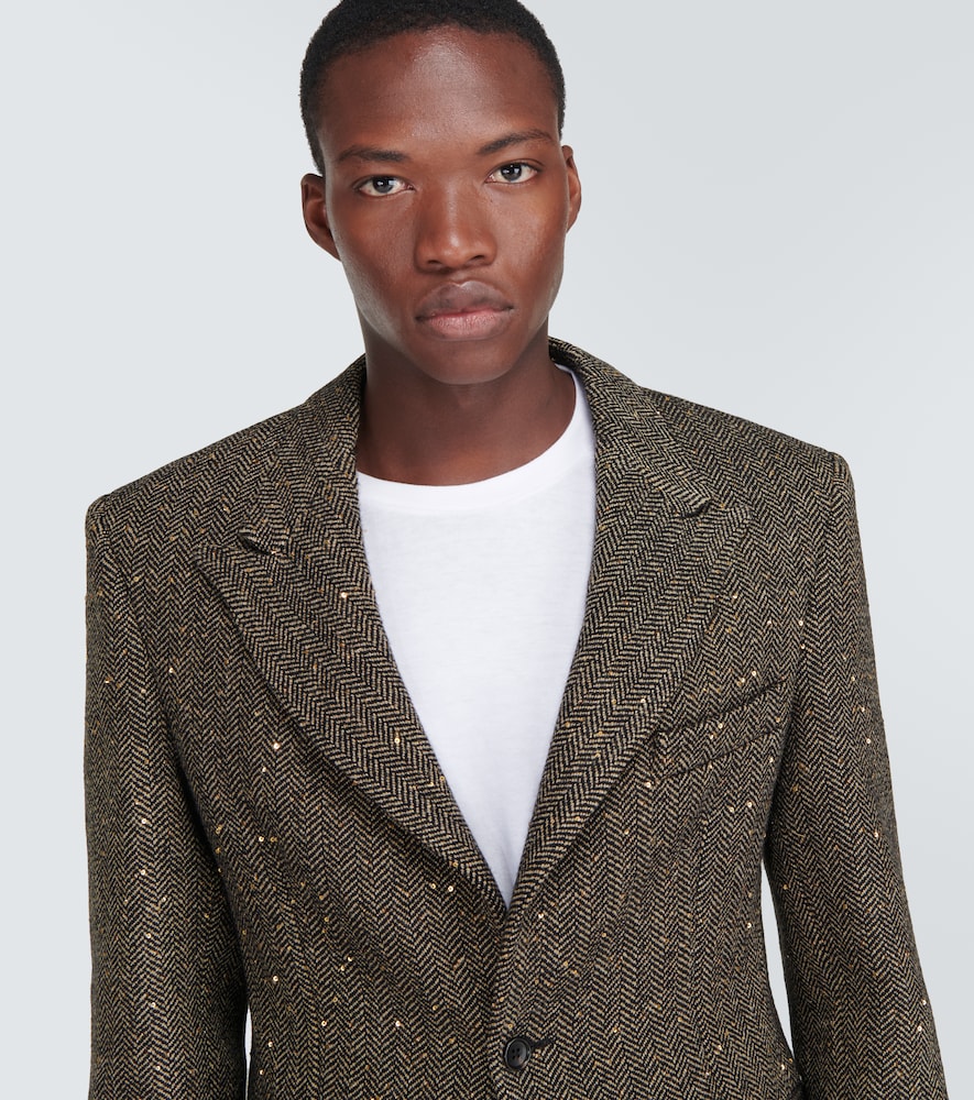 Herringbone wool-blend jacket