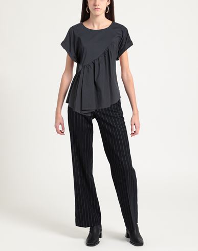 Woman Top Charcoal Size 2 Cotton, Polyamide, Elastane
