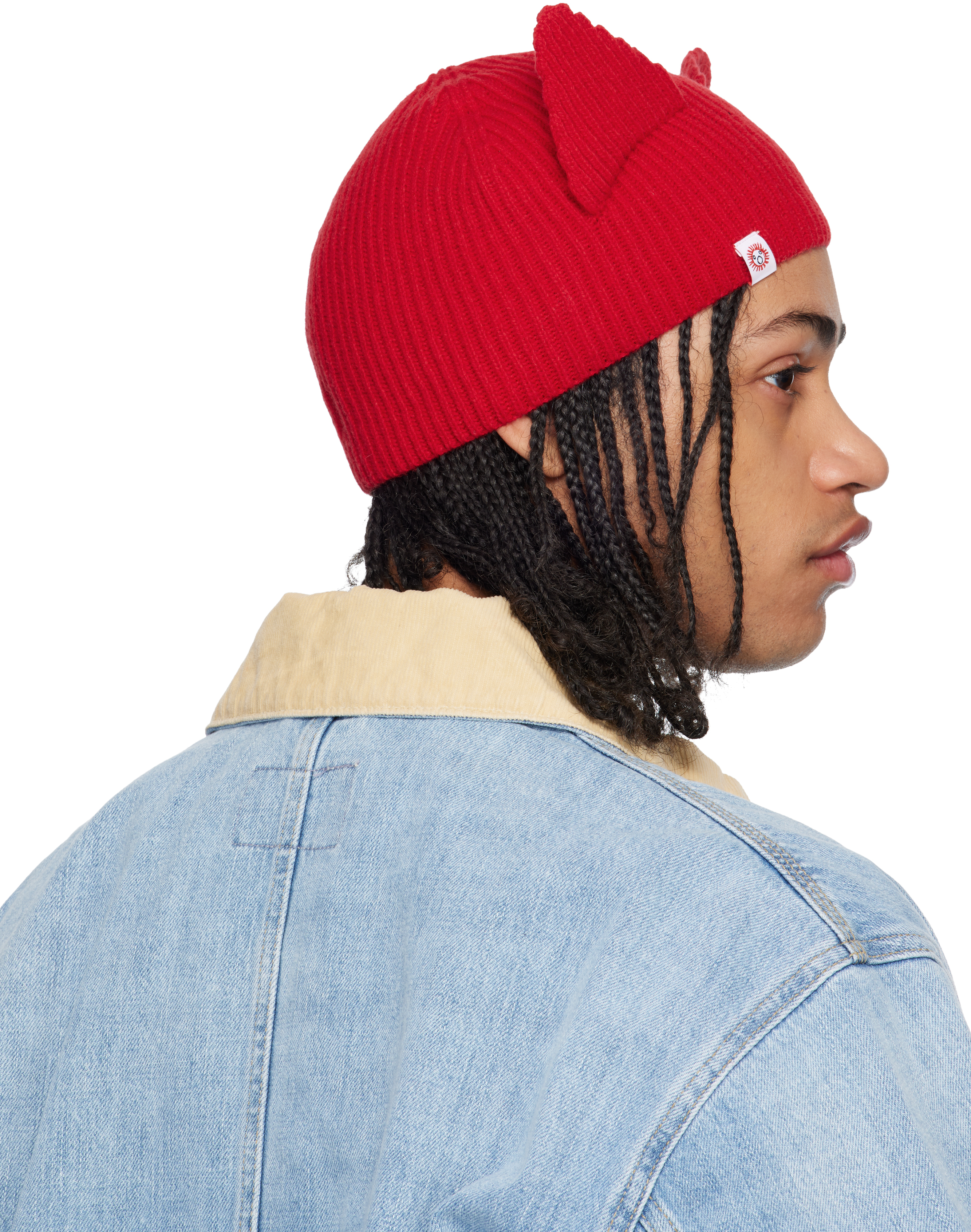 Red Ears Rib Beanie