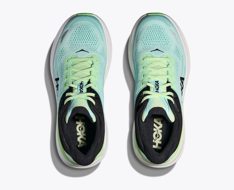 HOKA Men's Bondi 9 Shoes in Luna Moth/Blue Spark