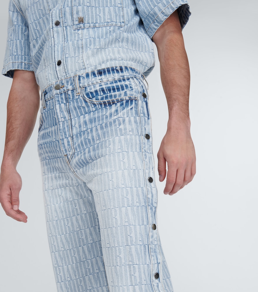Logo jacquard denim pants