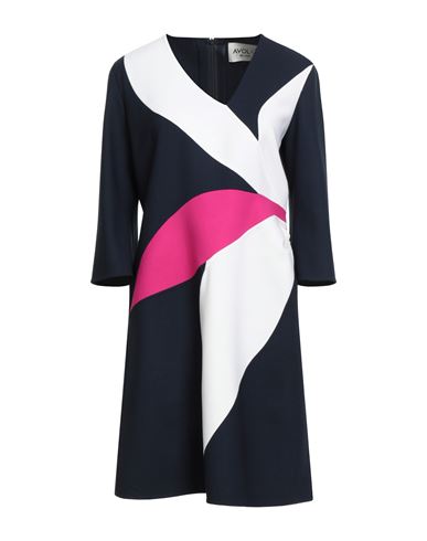 Woman Mini dress Navy Size 8 Virgin Wool, Lyocell, Polyamide