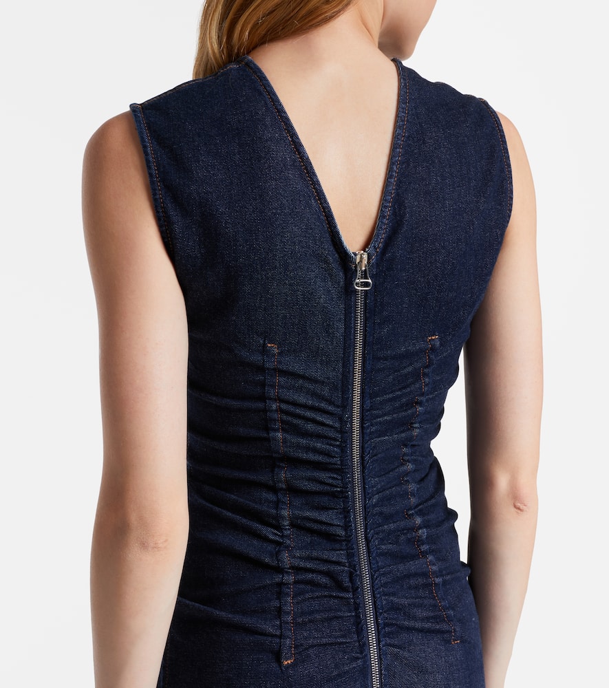 Voto cotton-blend denim midi dress