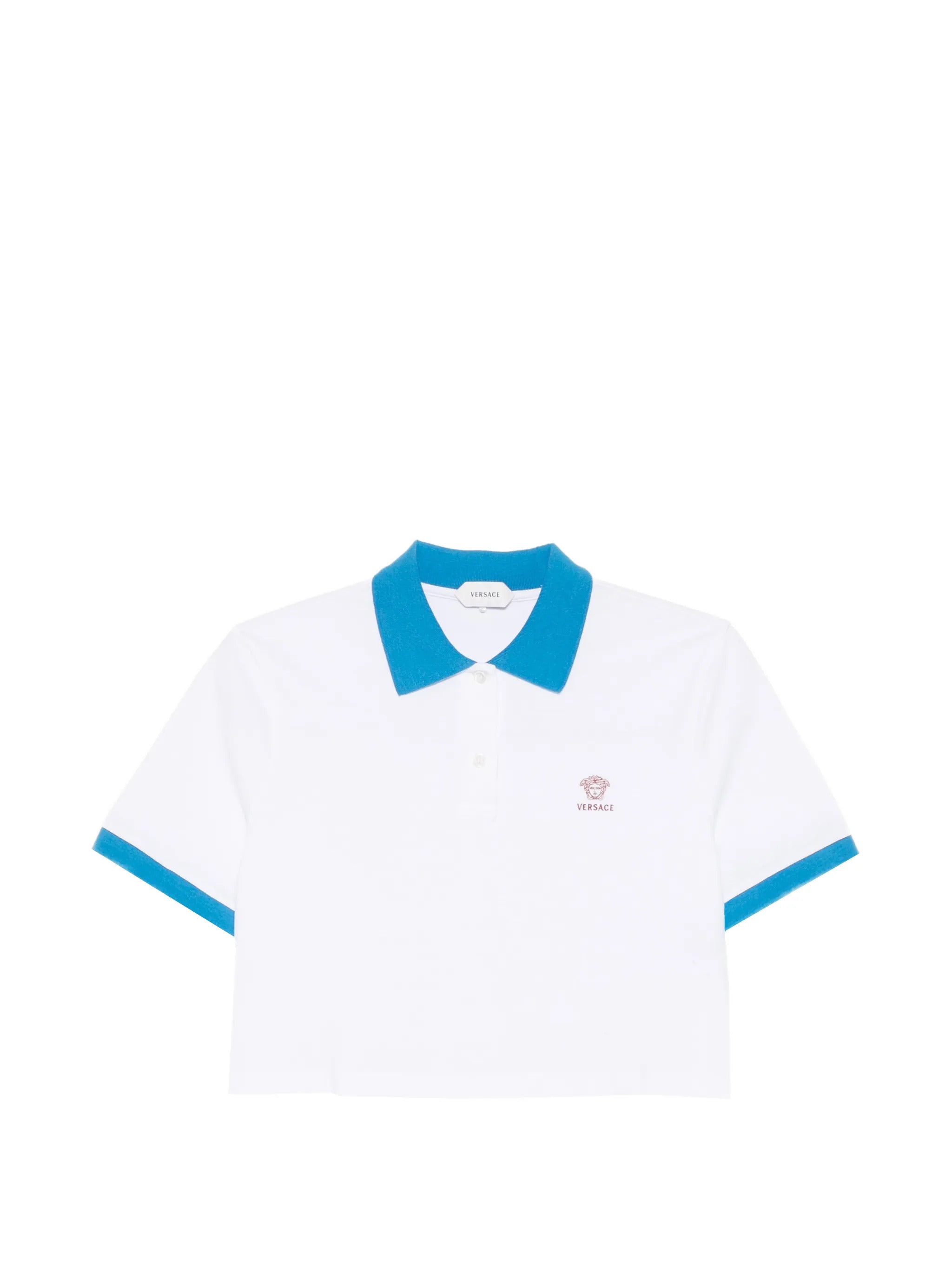 Elegant Pique Polo Shirt with Embroidered Logo for Women