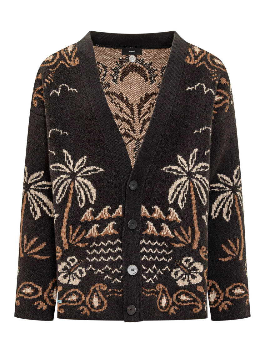 Glimpse Of Eden Palm-tree Paisley Cardigan