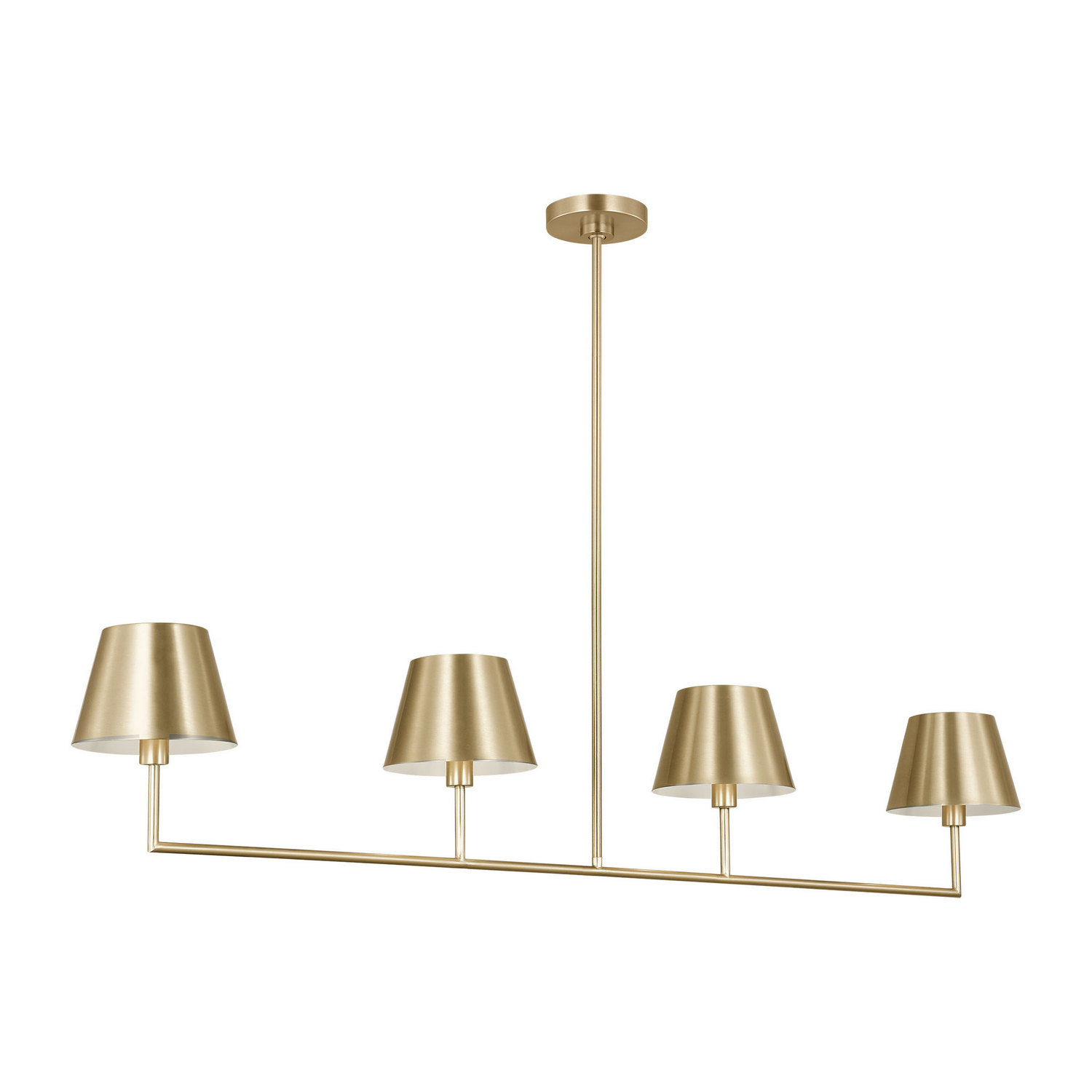 Satin Brass Linear Chandelier from the Ender Collection