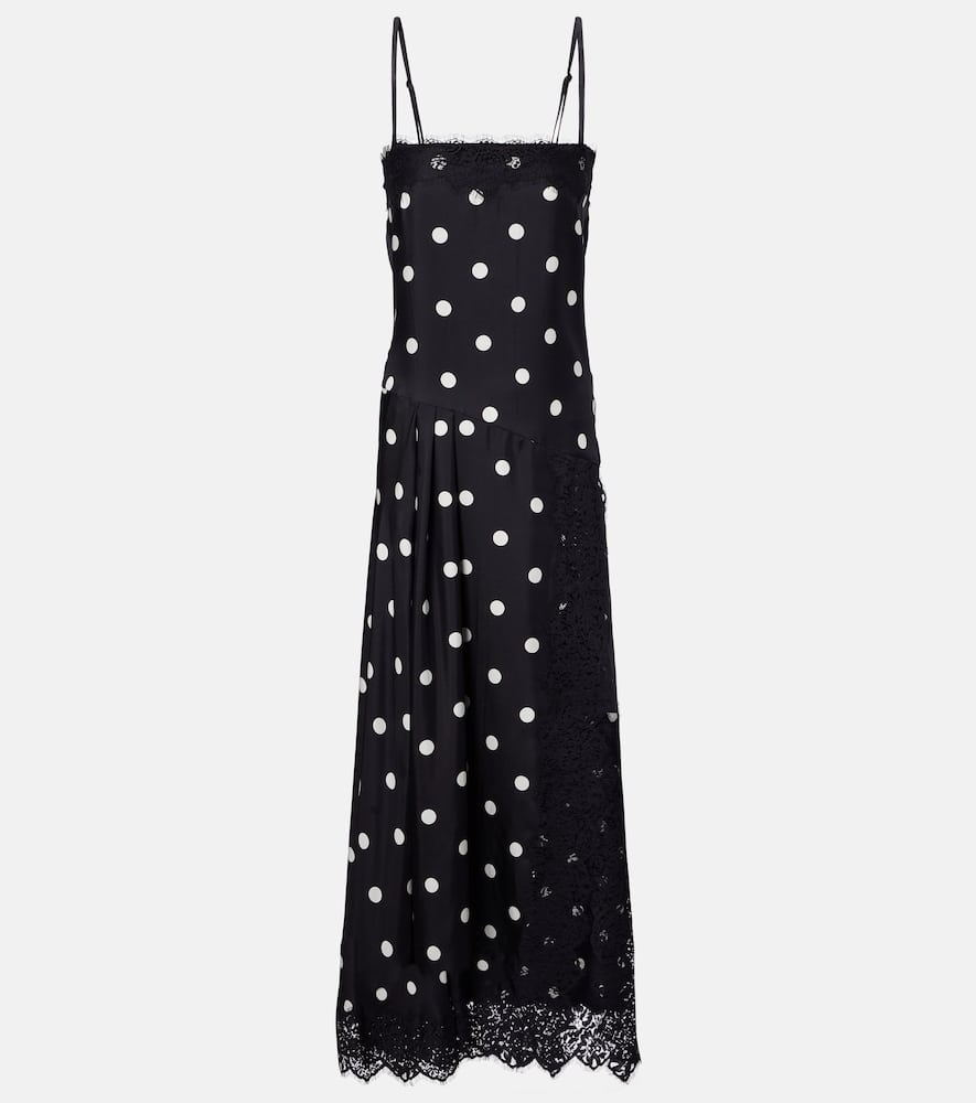 Capo polka-dot silk slip dress
