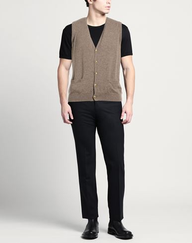 Man Cardigan Taupe Size 36 Cashmere