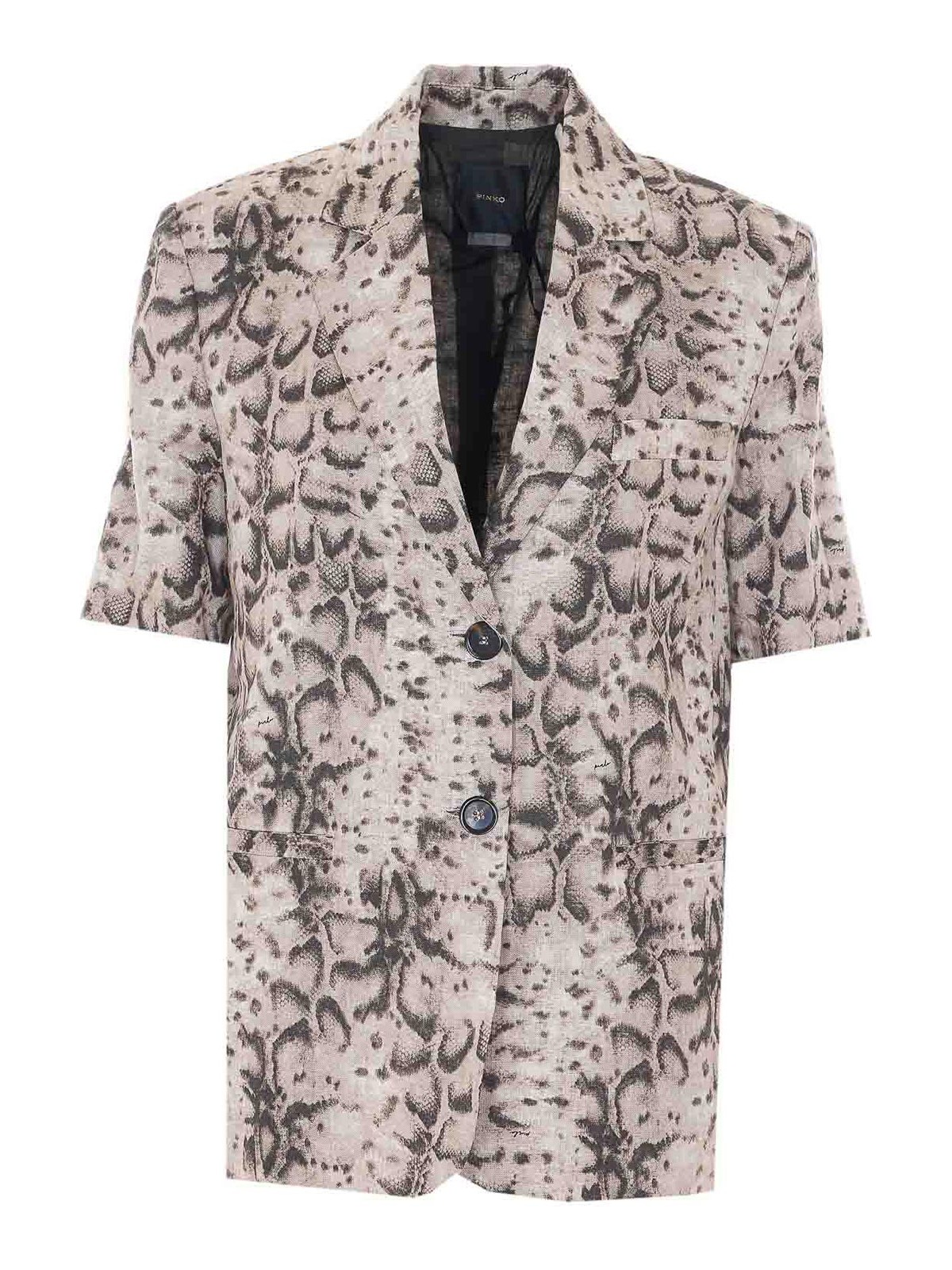 Short-sleeved jacket with snake print - 38