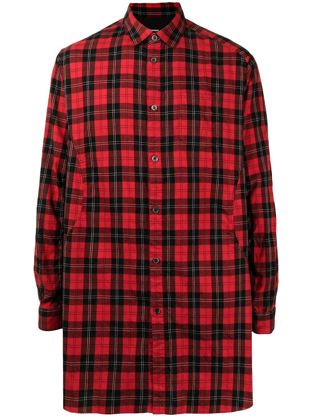 Check-print cotton shirt - Red