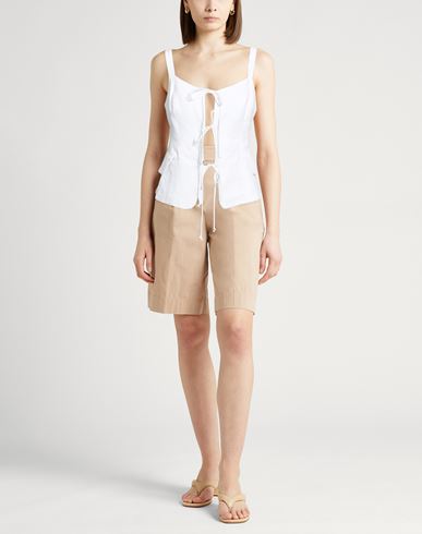 Woman Top White Size M Organic Linen