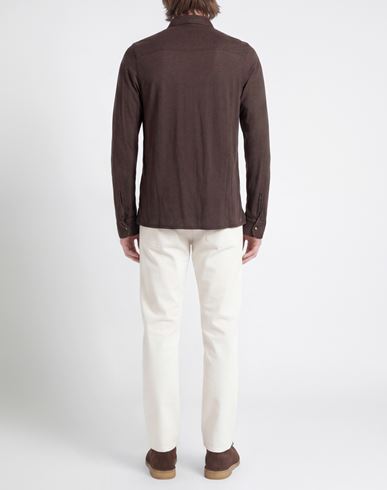 Man Shirt Brown Size 38 Cotton