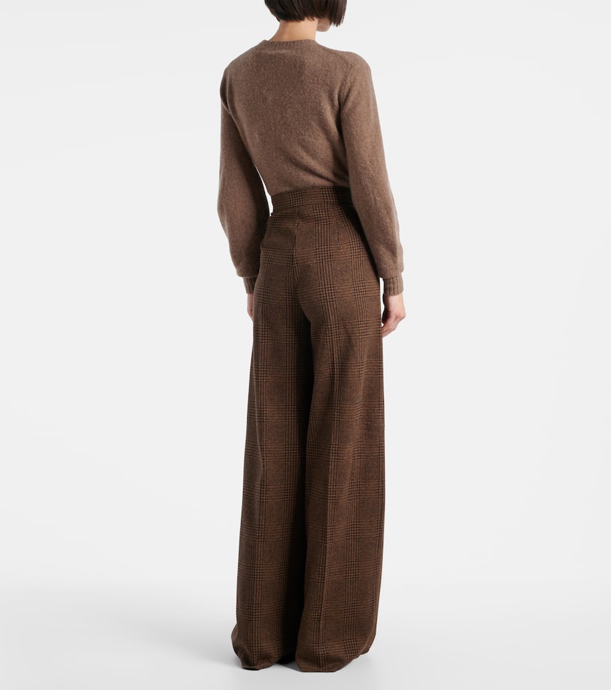 Ponza cotton and wool-blend wide-leg pants