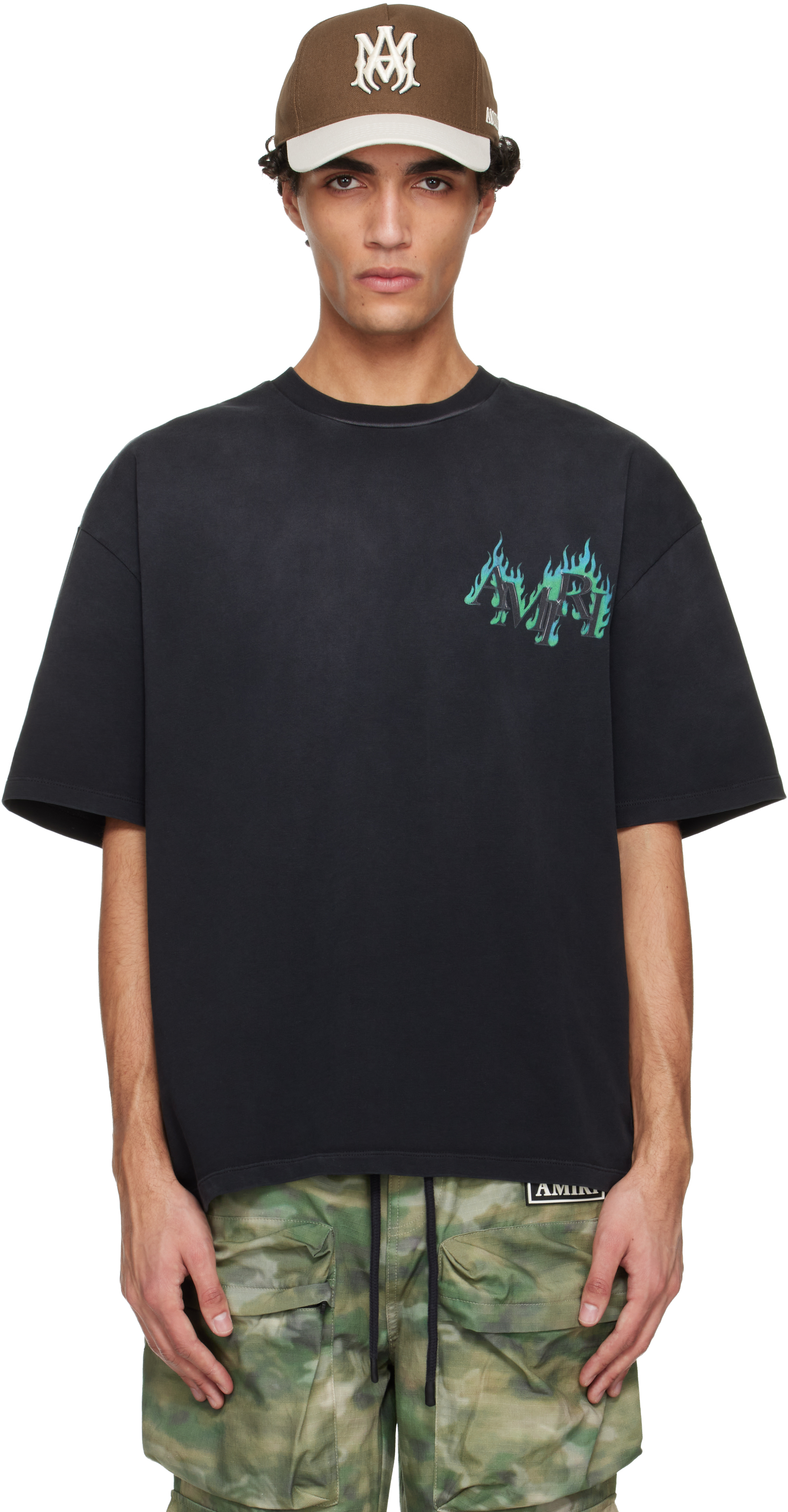 Black '' Flames Oversized T-shirt