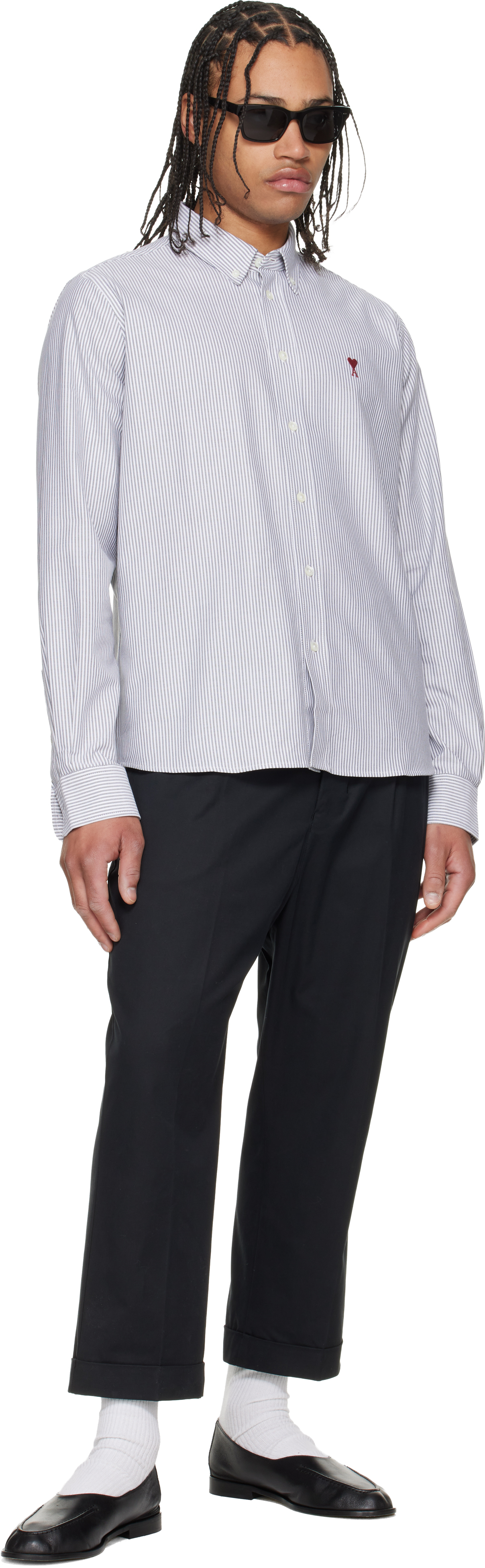 Black Cotton Carrot Oversized Trousers