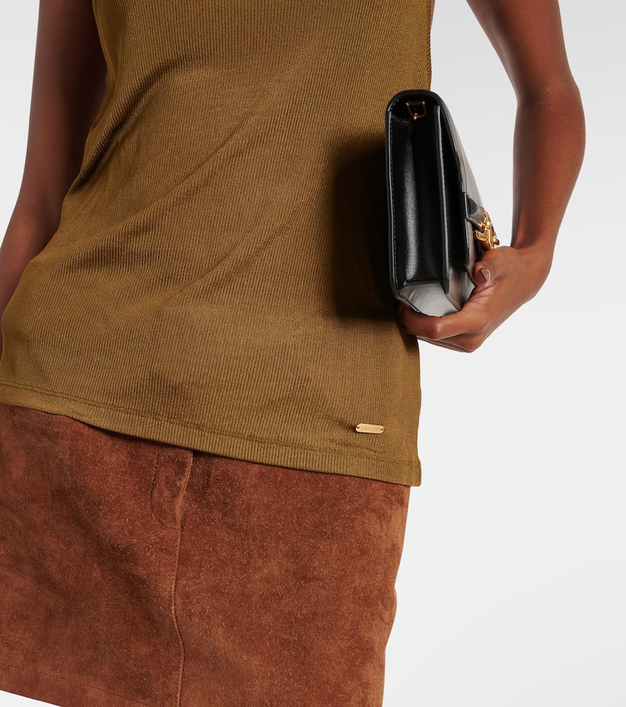 Ribbed-knit crêpe jersey tank top
