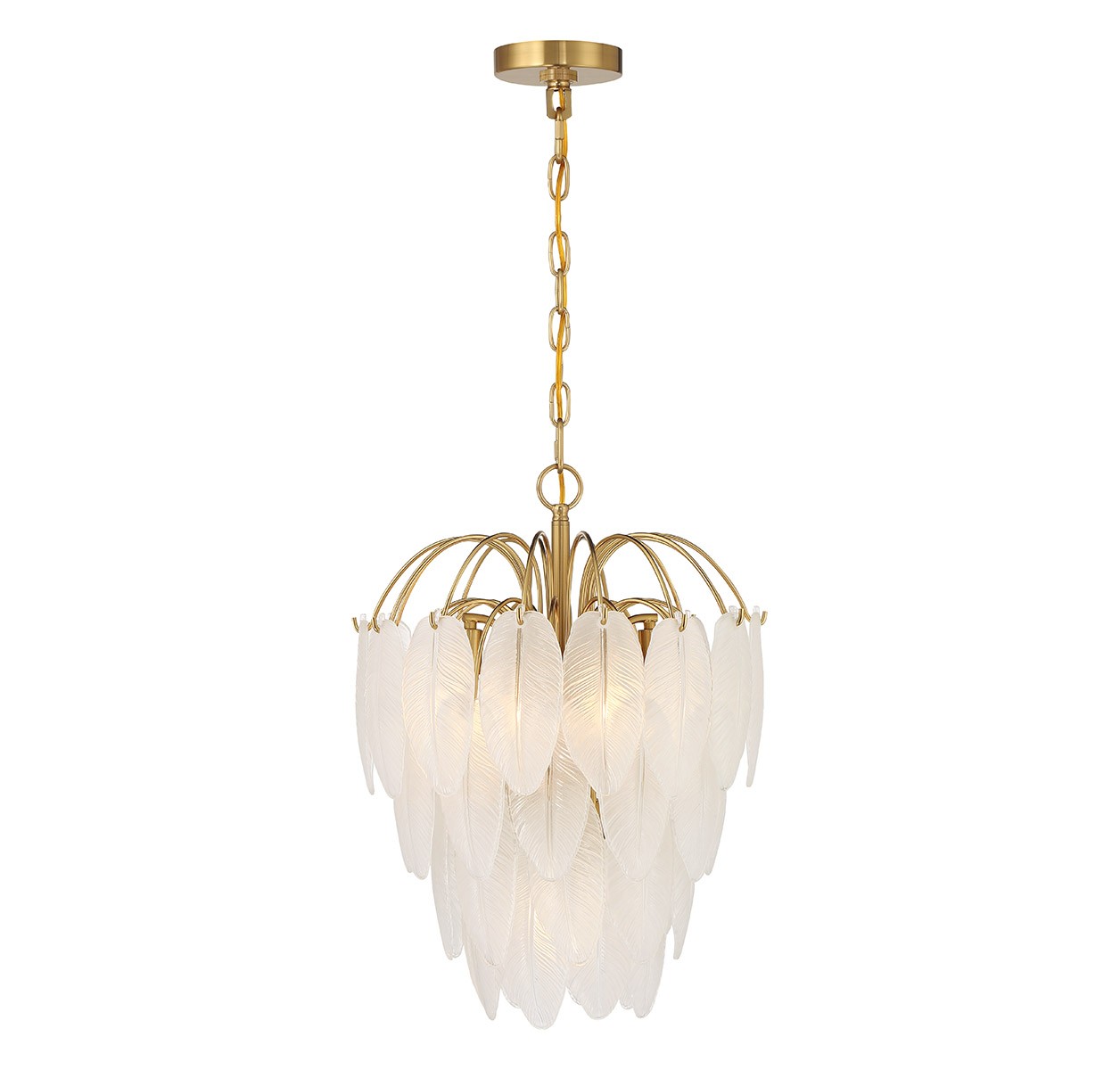 Warm Brass Five Light Chandelier from the Boa Collection