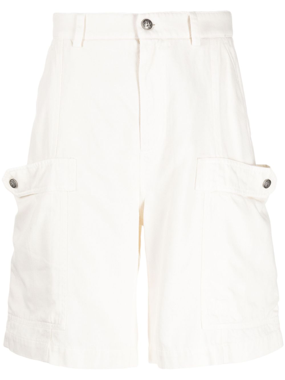Lyocell-cotton blend cargo shorts - Neutrals