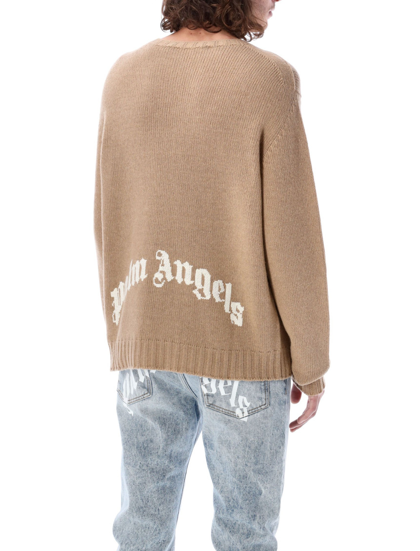 Curved-logo jumper