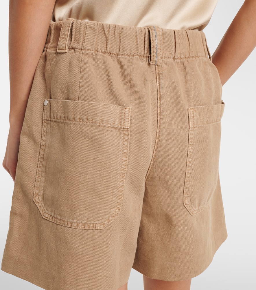 Cotton and linen Bermuda shorts