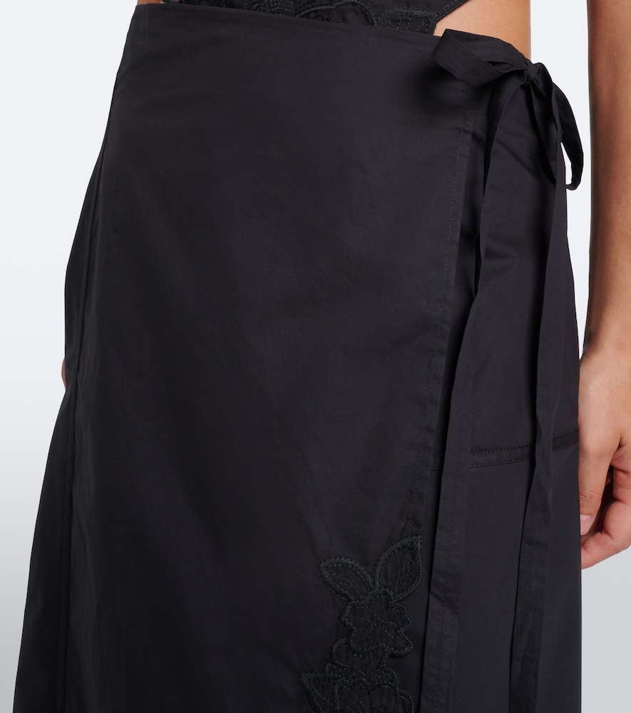 Klara asymmetric cotton midi skirt