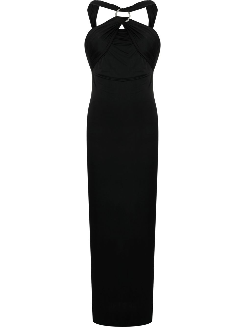Draped halterneck dress - Black