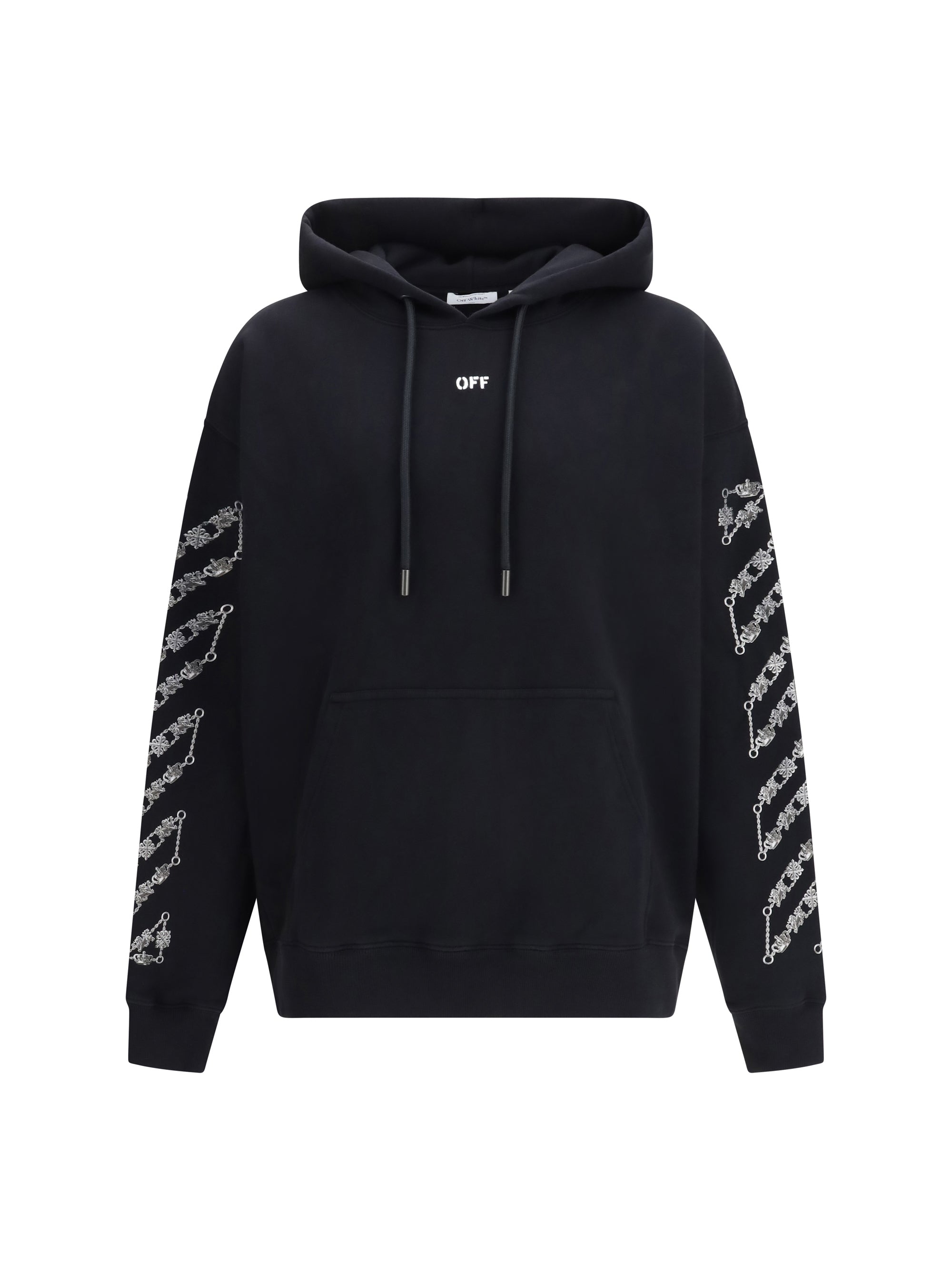 Chain Araldic Arrow Graphic Hoodie — Black